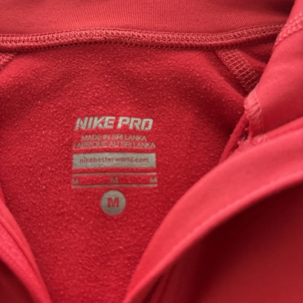 Nike Dri-Fit Pullover Womens Medium Red Long Sleeve Half Zip Running Top - Picture 3 of 10
